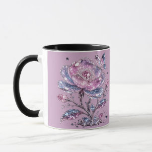 Elegant Dusty Rose Botanical Pattern Design Mug