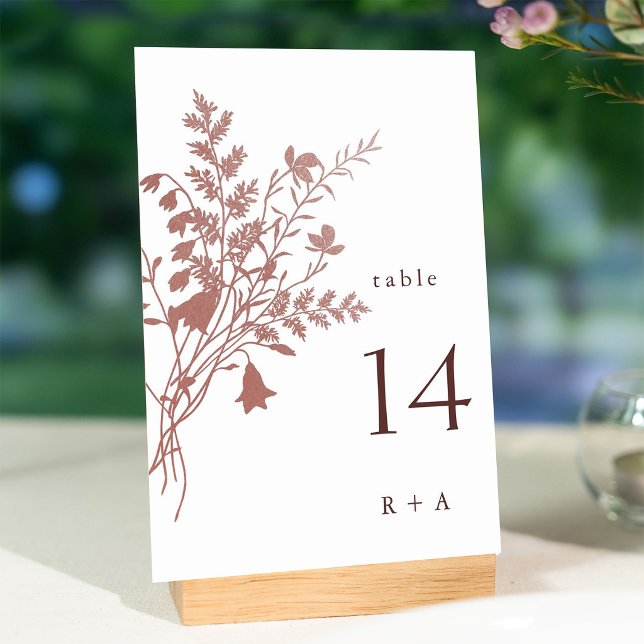 Elegant Dusty Rose Botanical Wedding  Table Number (Creator Uploaded)