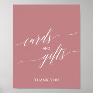 Elegant Dusty Rose Calligraphy Cards & Gifts Sign