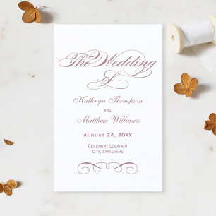 Elegant Dusty Rose Calligraphy Wedding Ceremony