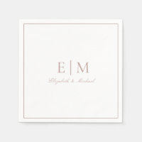 Elegant Dusty Rose Classic Script Monogram Wedding