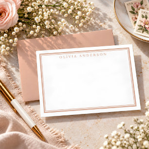 Elegant Dusty Rose Double Border Note Card