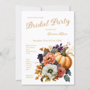 Elegant Dusty Rose Fall Bridal Shower Invitation