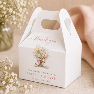 Elegant Dusty Rose Floral Boho Baby Shower Party Favour Box