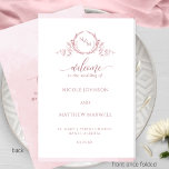 Elegant Dusty Rose Folded Wedding Ceremony Program<br><div class="desc">Welcome your guest with this exquisite dusty rose pink watercolor wedding ceremony program, featuring delicate hand drawn botanical monogram with couples names and beautiful top and bottom dusty rose pink watercolor stripes on the front and in the inside. Back with gorgeous watercolor wash in a beautiful blend of dusty rose,...</div>