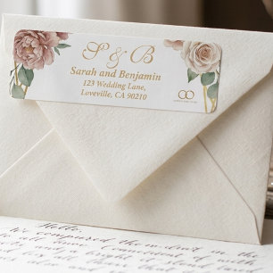 Elegant Dusty Rose Geometric Floral Watercolor 