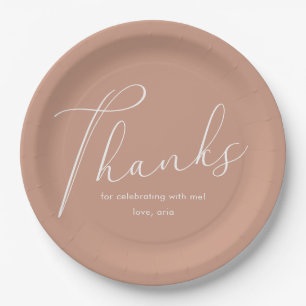 Elegant Dusty Rose Graduation Party Thank You Paper Plate