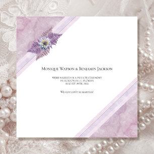 Elegant Dusty Rose Just Married Wedding Announcement