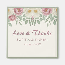 Elegant Dusty Rose Peony Floral Wedding Favour