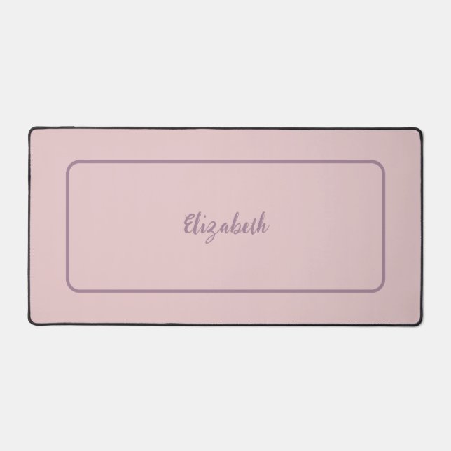 Elegant Dusty Rose Pink Personalized Desk Mat (Front)