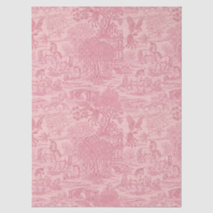 Elegant Dusty Rose Pink Rococo Revival Toile  Tissue Paper