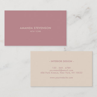 Elegant dusty rose professional business card