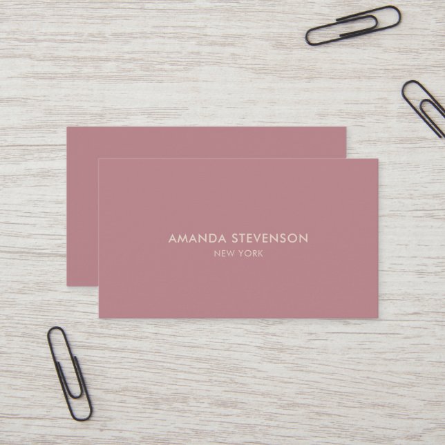 Elegant dusty rose professional business card (Front/Back In Situ)