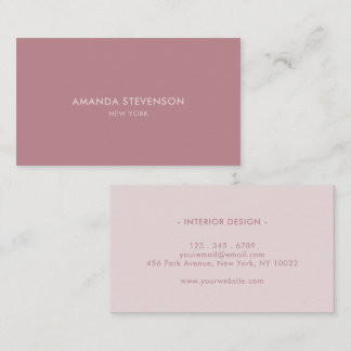 Elegant dusty rose professional business card