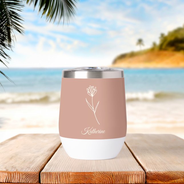 Elegant Dusty Rose Simple Flower Name (Beach (Rotated))