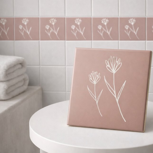 Elegant Dusty Rose Simple Flower Name Tile (Creator Uploaded)