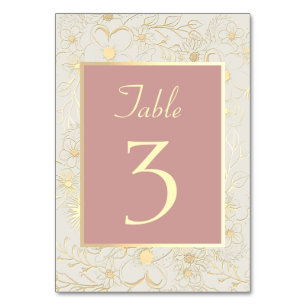Elegant Dusty Rose Table Number