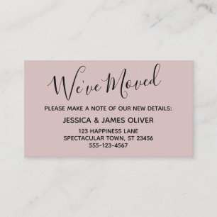 Elegant, Dusty Rose Typography "We've Moved" Card