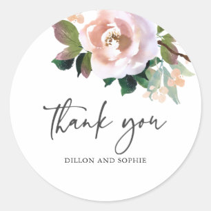 Elegant Dusty Rose Watercolor Wedding Sticker
