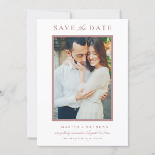 Elegant Dusty Rose Wedding Photo Save The Date