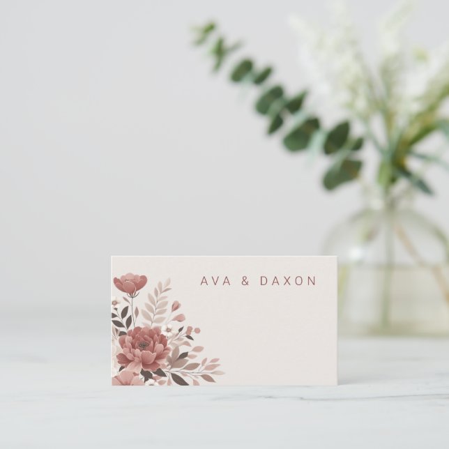 Elegant Dusty Rose Wedding Place Card (Standing Front)