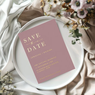 Elegant dusty rose Wedding Save the Date 