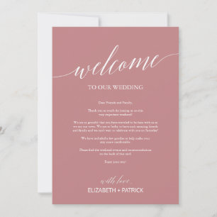Elegant Dusty Rose Welcome Letter & Itinerary