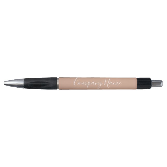 Elegant Dusty Rose White Script Text Company Name (Front)