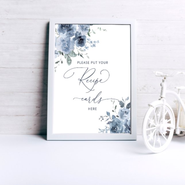 Elegant Dusty Roses Bridal Shower Recipe Poster (Creator Uploaded)