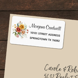 Elegant Dutch Still Life Watercolor Floral Address Label