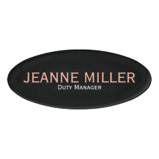 Elegant Duty Manager Name Tag