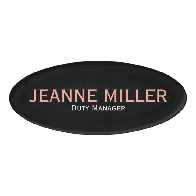 Elegant Duty Manager Name Tag (Front)
