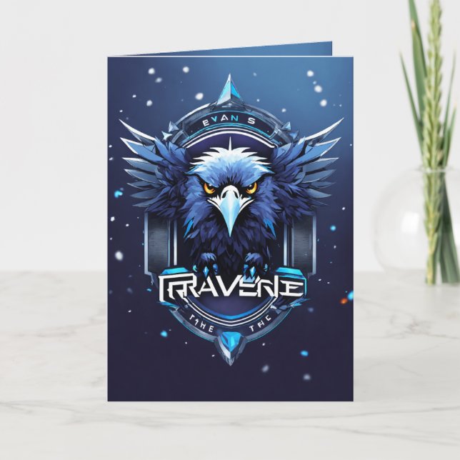 Elegant Eagle Logo Greeting Card | Stylish Minimal (Front)