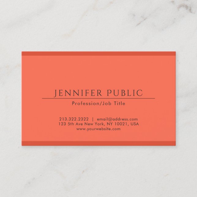 Elegant Earth Colours Professional Modern Template Business Card (Front)