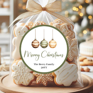 Elegant Earth Tone Christmas Personalized Stickers
