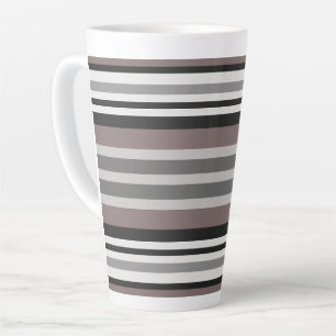 Elegant Earth Tones Brown Savannah Stripes Pattern Latte Mug