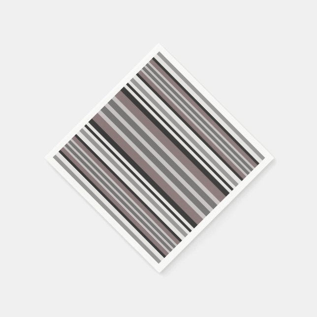 Elegant Earth Tones Brown Savannah Stripes Pattern Napkin (Corner)