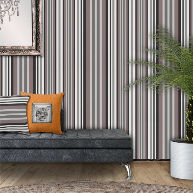Elegant Earth Tones Brown Savannah Stripes Pattern Wallpaper (Creator Uploaded)