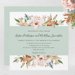 Elegant Earthy Blooms Sage Green Square Wedding In Invitation<br><div class="desc">Delight friends and family with this elegant wedding invitation. Design with exquisite watercolor floral framing your wedding invitation details in a beautiful blend of dusty rose, blush, beige, terracotta, rust, orange, green and a hint of blue hues. Modern hand written elements. Ability to change "together with their families" message to...</div>