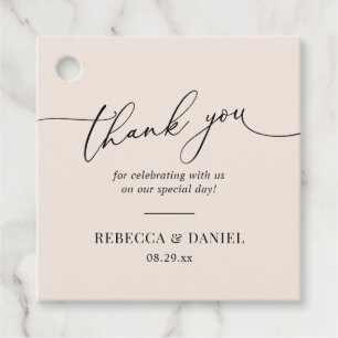 Elegant Earthy Boho Blush Wedding Thank You Favour Tags