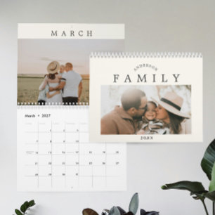 Elegant Earthy Create Your Own Modern Family Photo Calendar