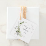 Elegant Earthy Greenery Personalised Names Date Favour Tags<br><div class="desc">Completely customisable,  this design features elegant greenery that frames your details. Perfect for any beautiful event. This is part of my collection called "Earthy Greenery." Thank you for your support and interest inmy design(s),  and be sure to visit my shop to see more of my designs.</div>