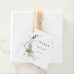 Elegant Earthy Greenery Personalised Names Date Favour Tags<br><div class="desc">Completely customisable,  this design features elegant greenery that frames your details. Perfect for any beautiful event. This is part of my collection called "Earthy Greenery." Thank you for your support and interest inmy design(s),  and be sure to visit my shop to see more of my designs.</div>