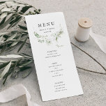 Elegant Earthy Greenery Watercolor Wedding Menu<br><div class="desc">Beautiful and delicate watercolor greenery adorns this elegant menu that is completely customisable.The reverse side features more greenery and room to add any additional details if needed. Perfect for any beautiful event. This is part of my collection called "Earthy Greenery."</div>