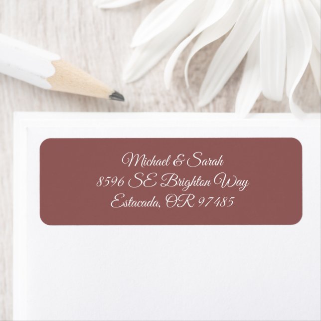 Elegant Earthy Mauve Return Address (Insitu)