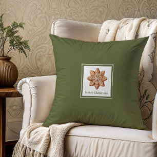 Elegant earthy neutral family name Christmas gift  Cushion