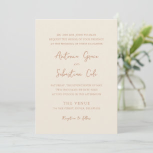 Elegant Earthy Neutrals Modern Wedding Invitation
