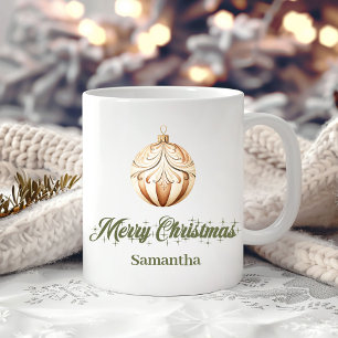 Elegant earthy Nordic neutral style custom name  Coffee Mug