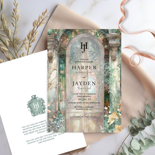 Elegant Earthy Tones Watercolor Wedding Monogram Invitation (Creator Uploaded)