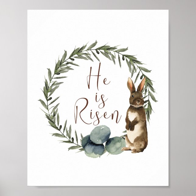Elegant Easter Art He is Risen Poster (Front)
